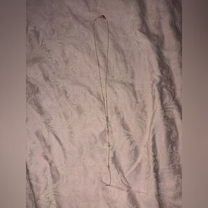 LOFT Gold Tone Long Lariat Necklace with Pearl & Crystal Accents